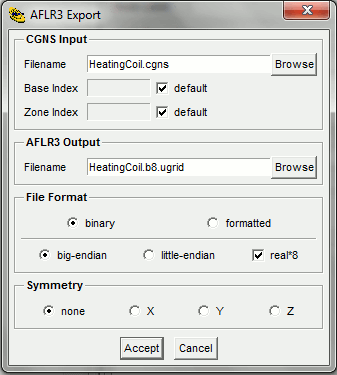 CGNSview AFLR3 export window