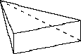 3-D region with a rectangular front face; all four edges merge to a point at the back 'face'