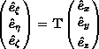 Equation of transformation from Cartesian to orthogonal auxiliary coordinates