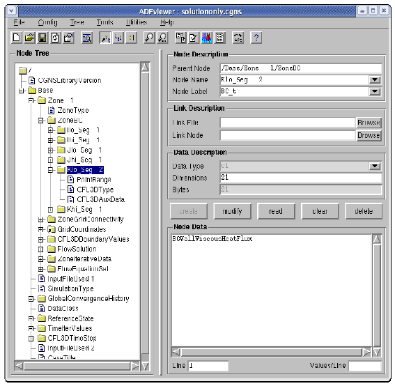 ADFviewer window with boundary condition node