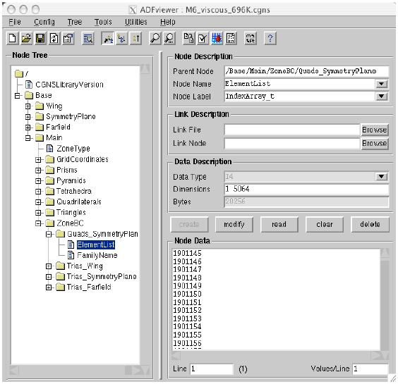 ADFviewer window showing element list below BC_t node